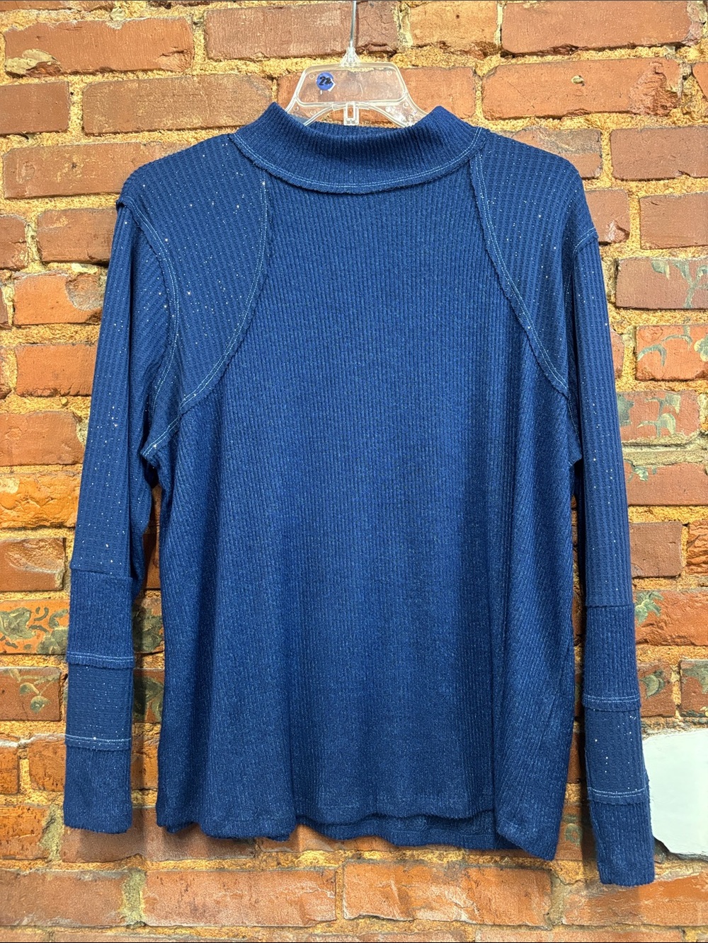 Maurices Navy‎ Ribbed Glitter Mockneck Sweater Size 2X